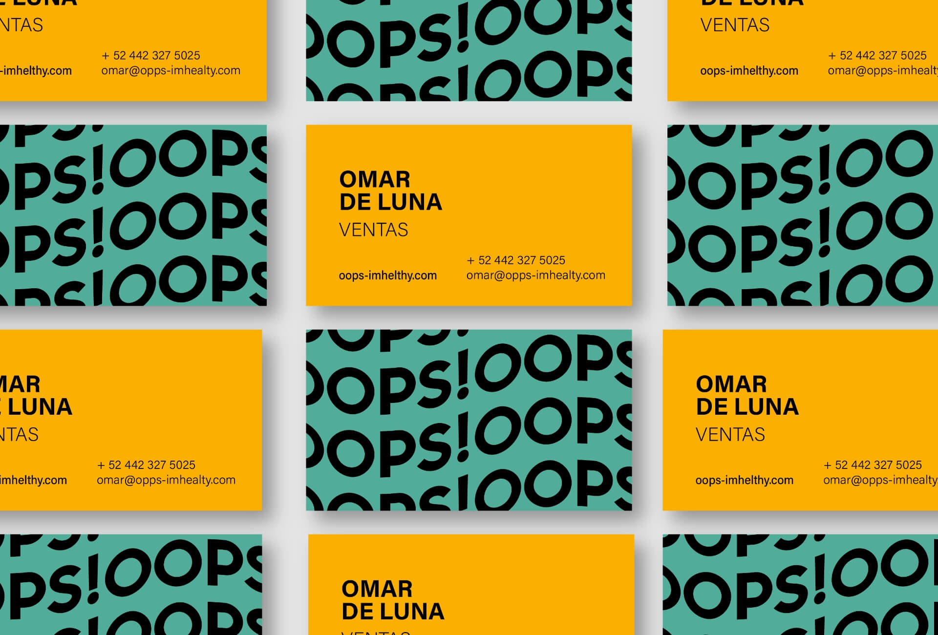 Diseño de identidad gráfica Estudio de diseño gráfico en querétaro OOPS tarjetas de presentación